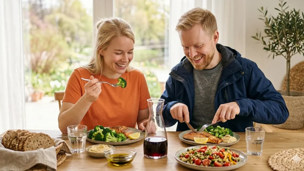 Naine ja mees toituvad tervislikult