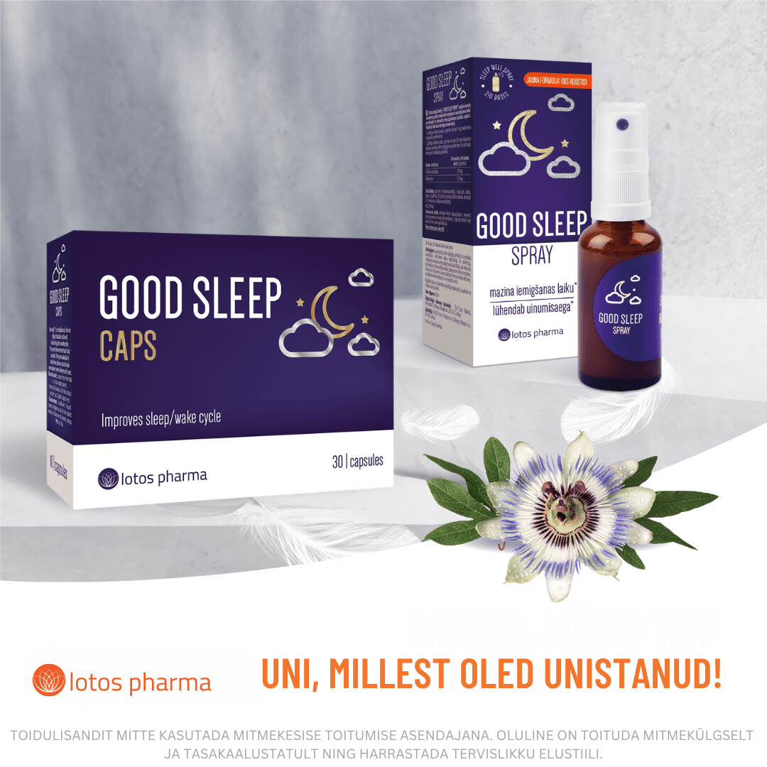 Good Sleep spray and Good Sleep Caps capsules packages