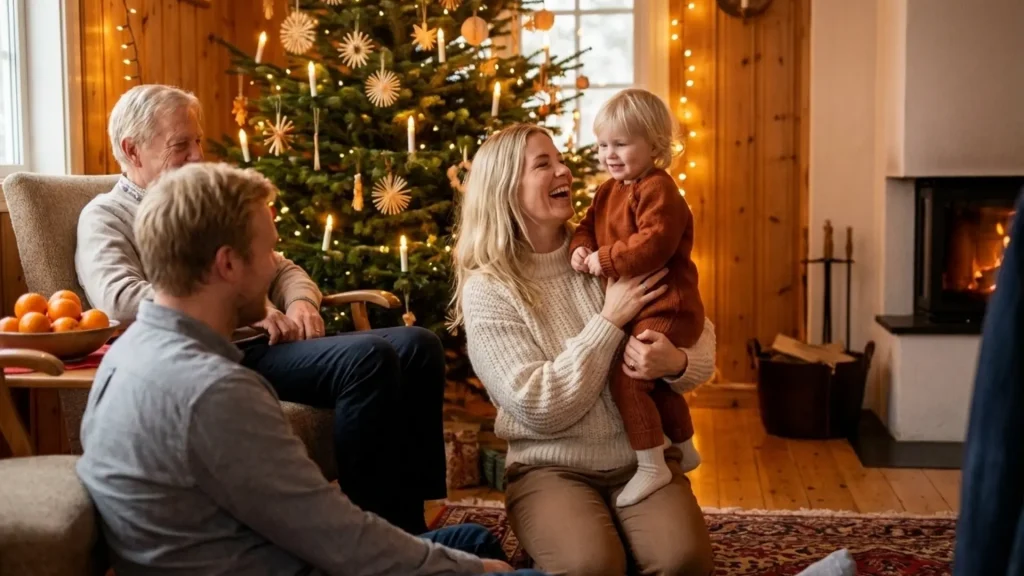 Pere jõulukuuse ees