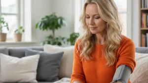 Naine mõõdab vererõhku